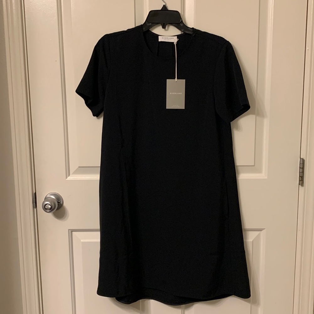 EVERLANE WOMEN'S JAPANESE GOWEAVE S/S A-LINE DRESS in Black